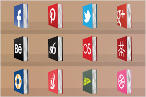 50 Free Creative Social Medial Icons Book Style