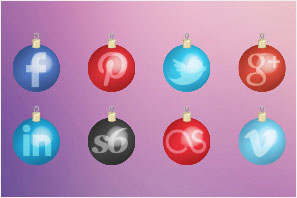 social media christmas toys icons set preview