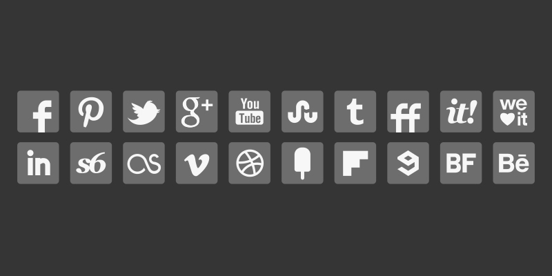 grey social media icons
