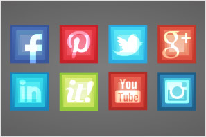 social media icons surrealistic square preview