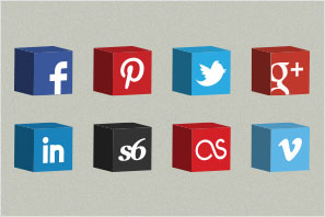 social media icons cube set preview
