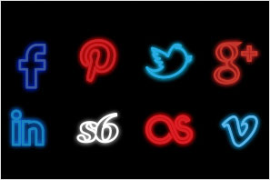 social media icons neon set preview