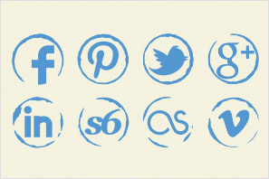 social media icons stamp icons set preview