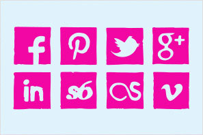 social media icons ink pen icons set preview