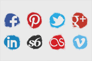 social media icons spray colour icons set preview