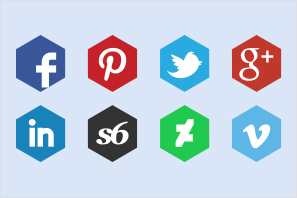 polygon social media icons set preview
