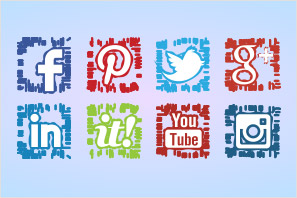 social media abstract lines icons preview